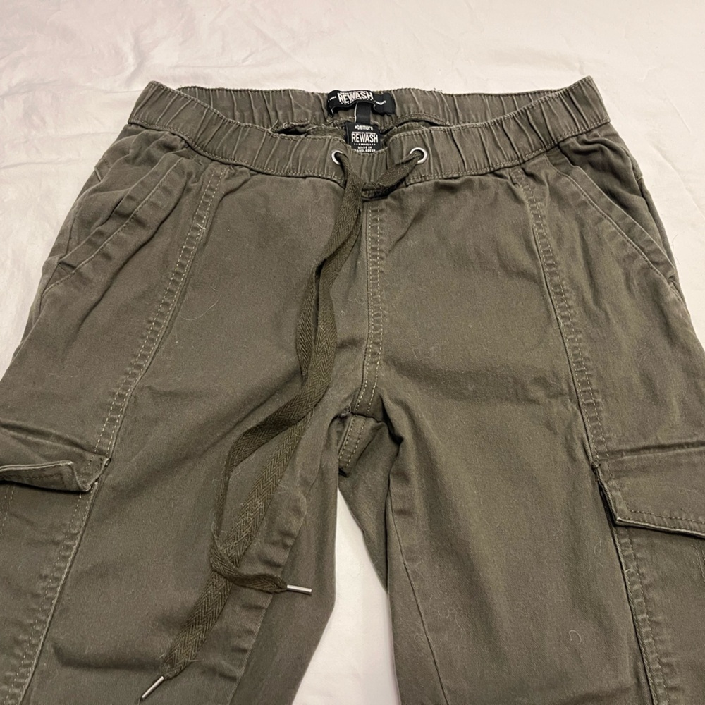 Rewash Olive Cargo Drawstring Pants